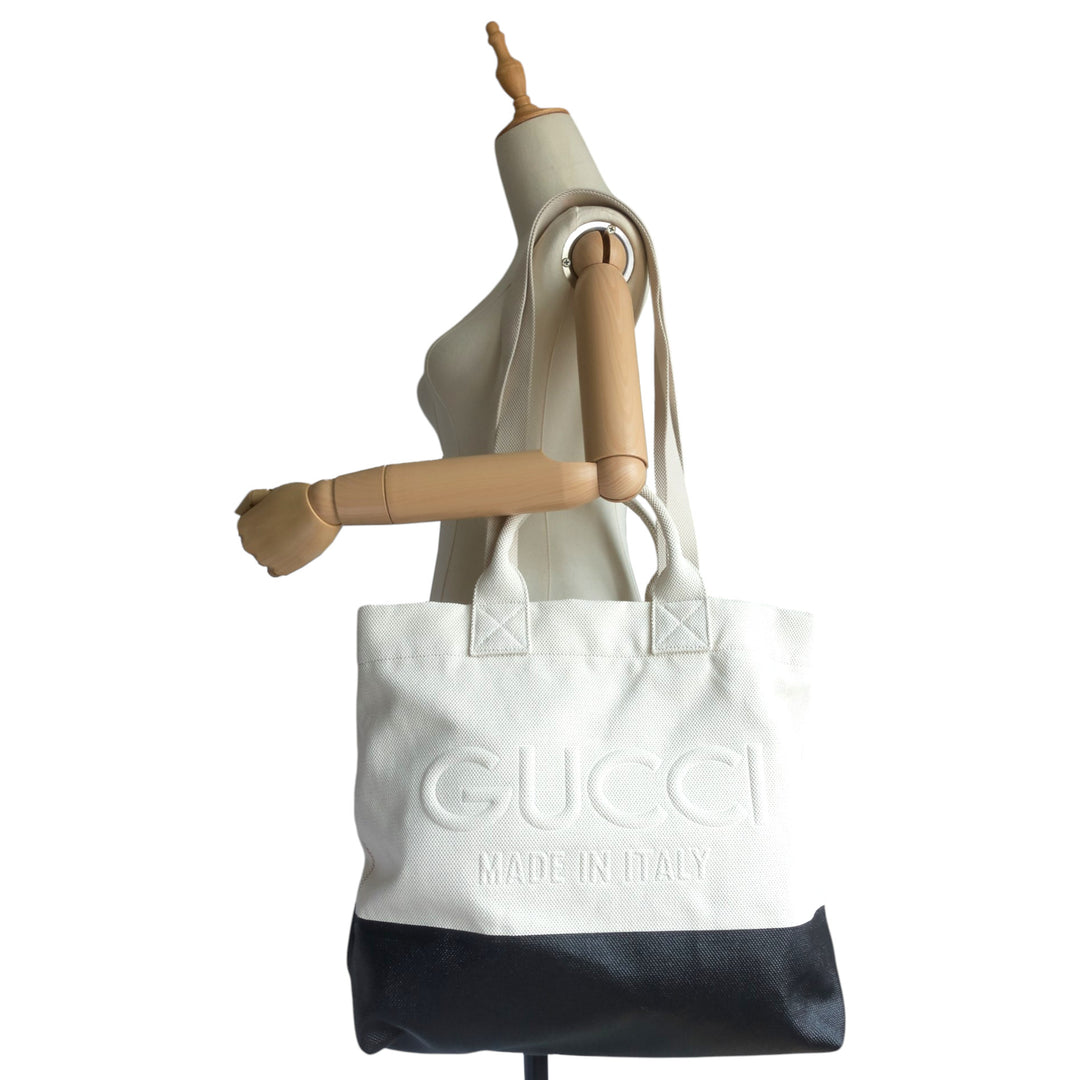 Embossed Detail Canvas Tote Bag