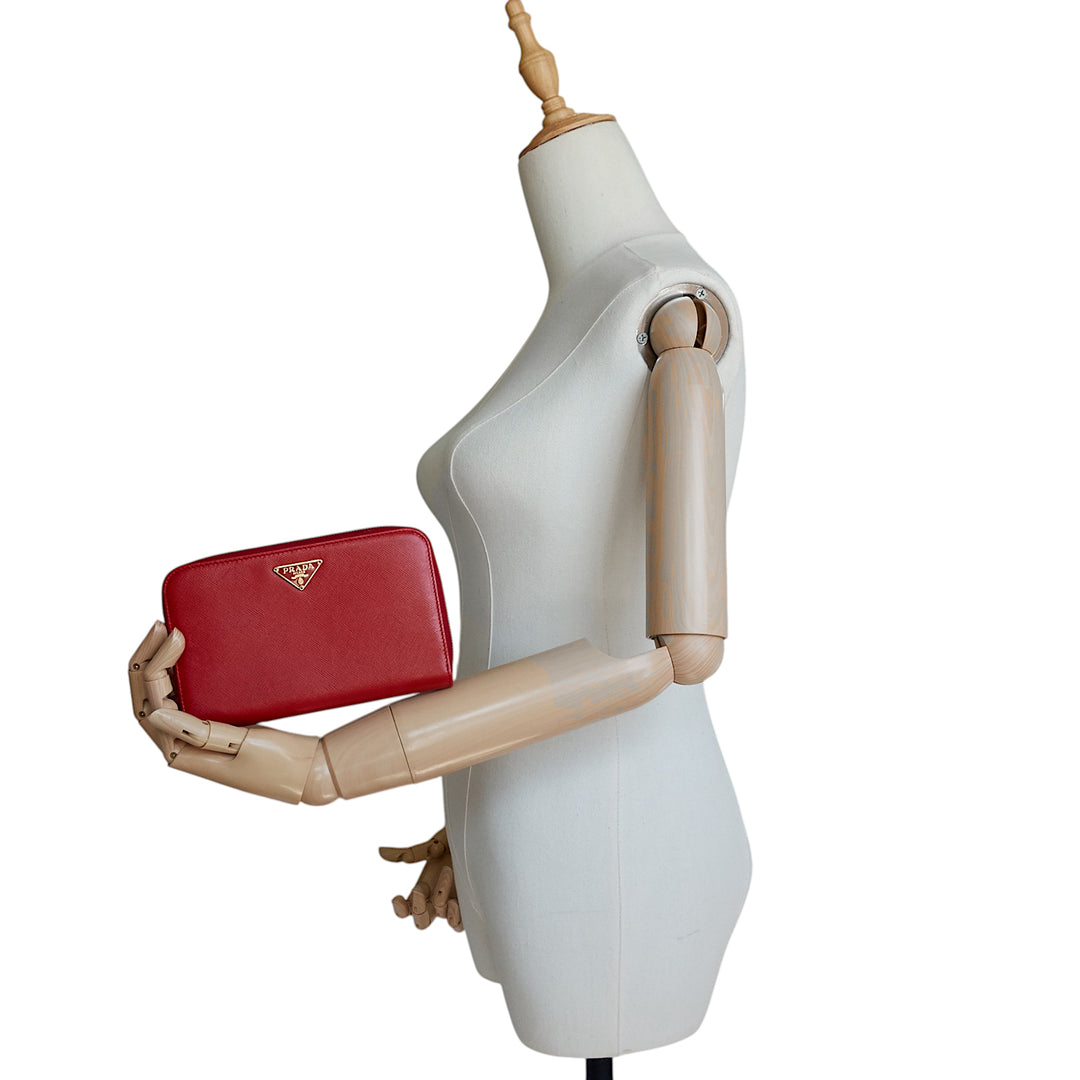 Zip Around Saffiano Leather Wallet