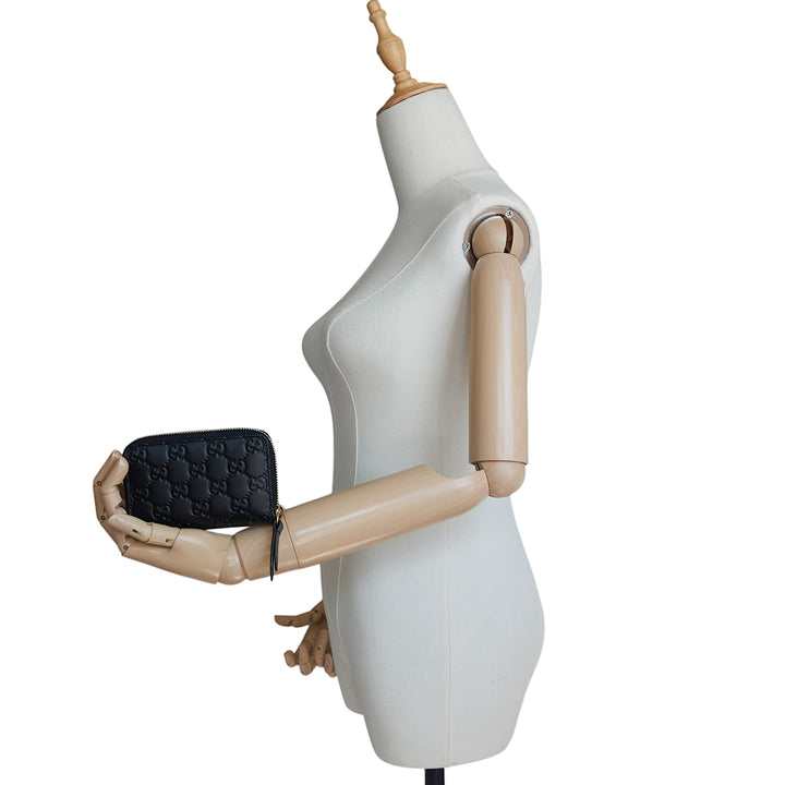 Guccissima Leather Zip Around Card Case