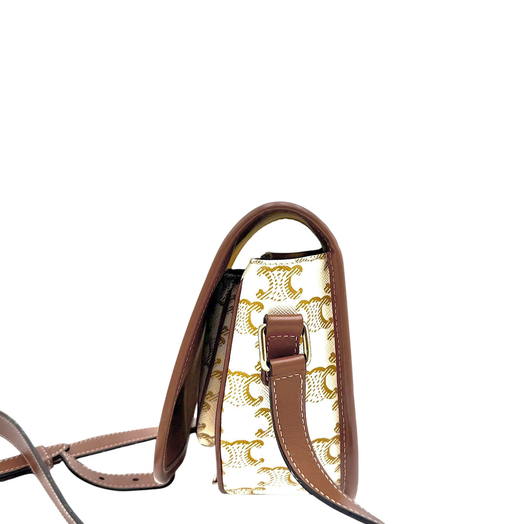 Triomphe Coated Canvas Medium Folco Bag