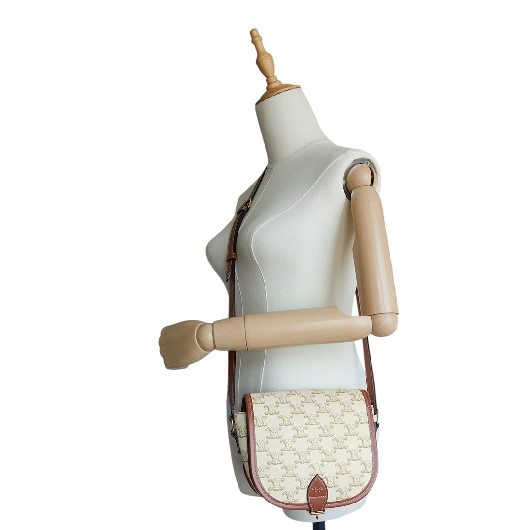 Triomphe Coated Canvas Medium Folco Bag