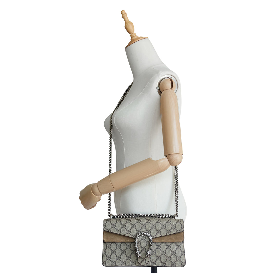 Dionysus GG Crystal Supreme Monogram Canvas Small Shoulder Bag