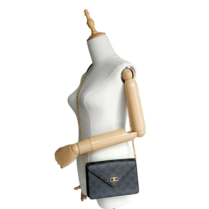 Triomphe Canvas Maillon Wallet on Chain