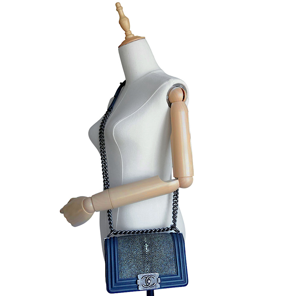 Boy Small Galuchat Stingray Leather Bag