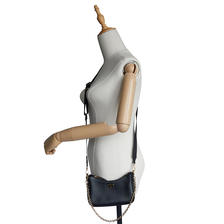 Saffiano Lux Mini Leather Shoulder Bag