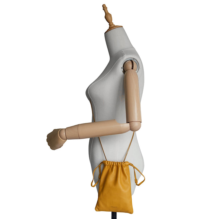 YSL Drawstring Leather Pouch on Chain