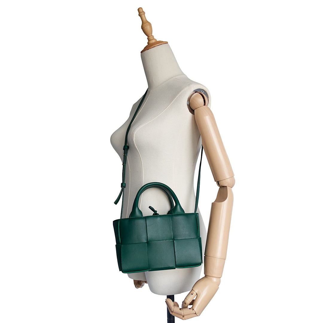 Intrecciato Candy Arco Tote Bag in Mermaid Green and Grass