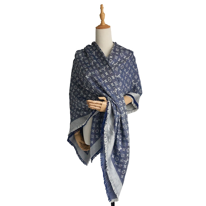 Monogram Denim Jacquard Shawl