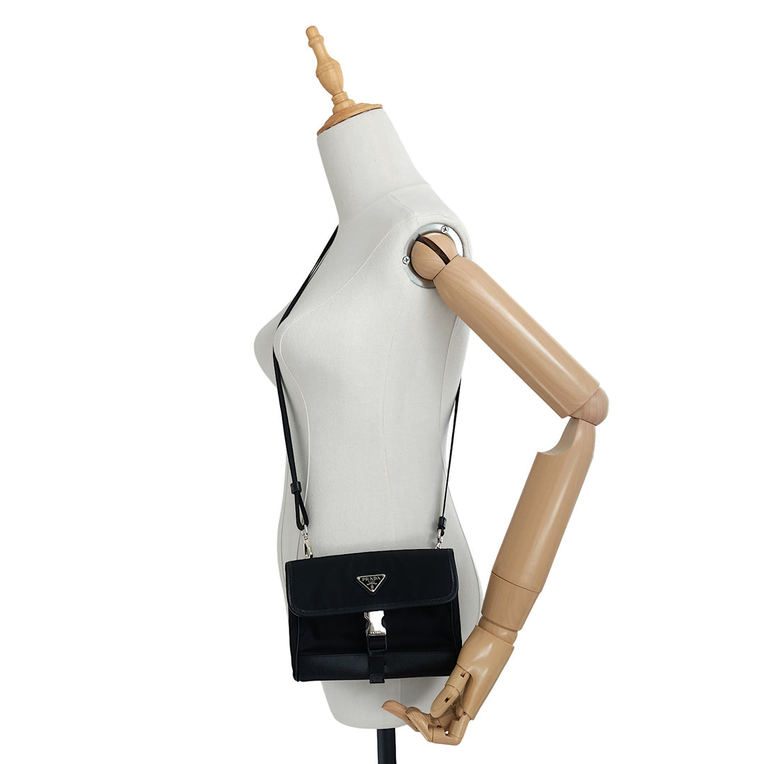 Re-Nylon and Saffiano Leather Phone Case