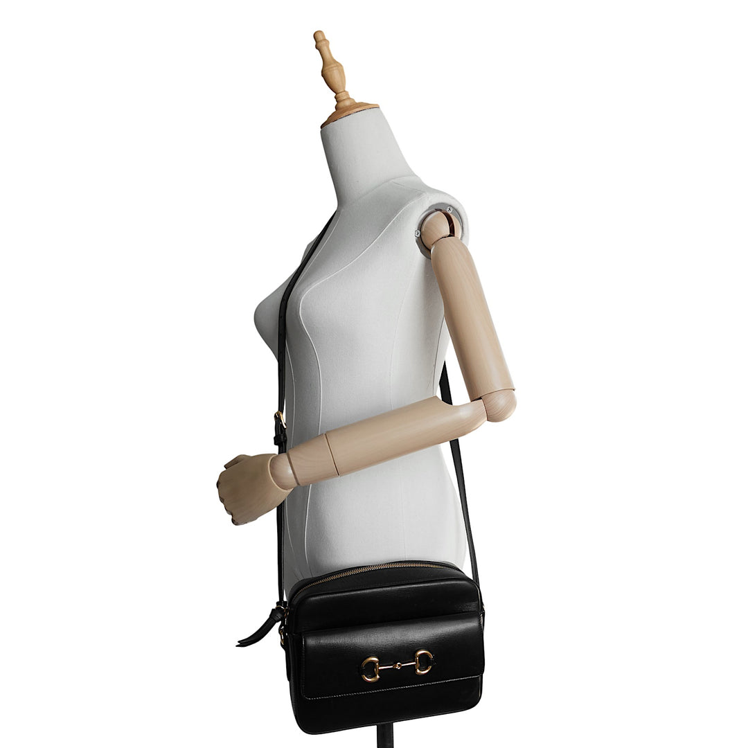 Horsebit 1955 Small Textured Calfskin Leather Shoulder Bag