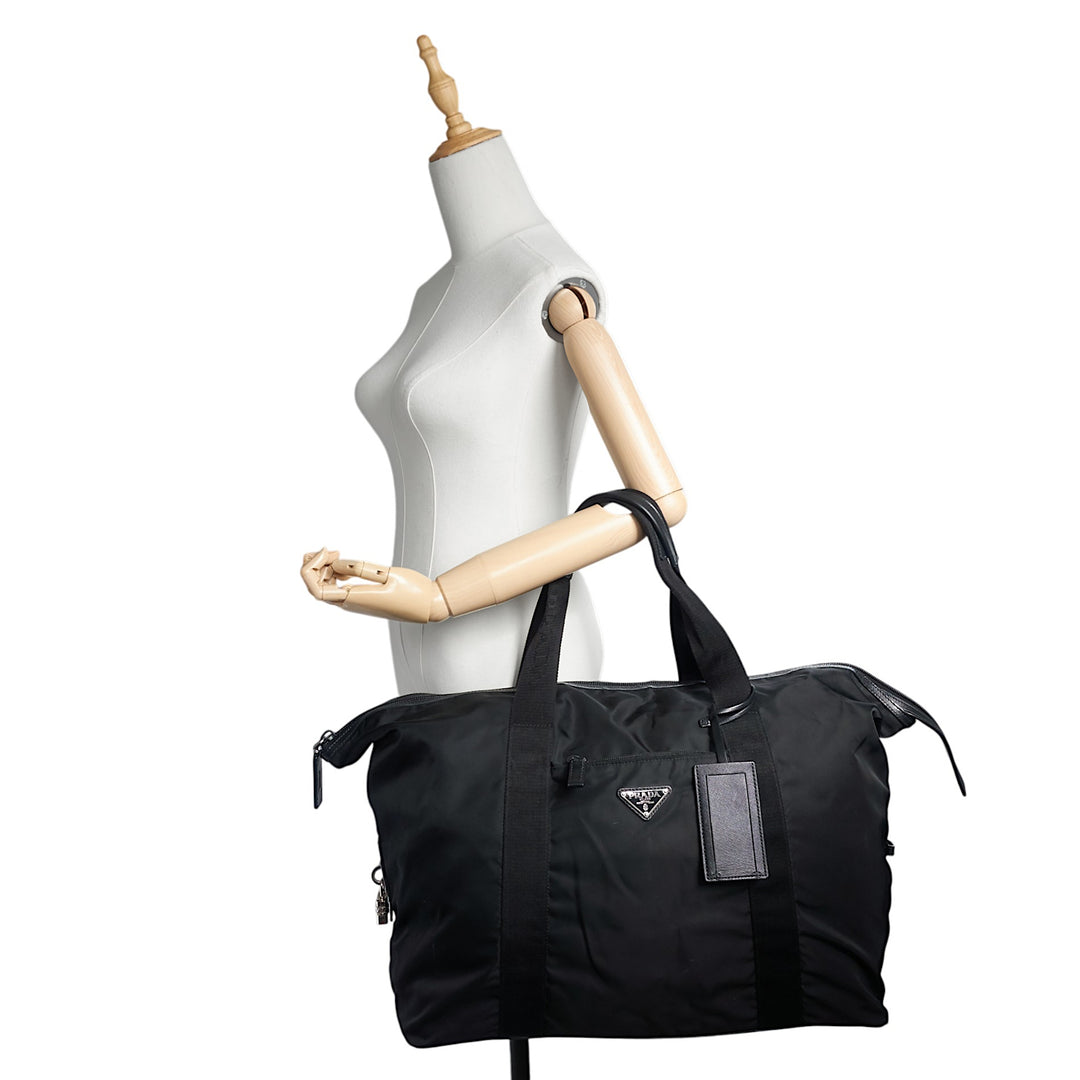 Re-Nylon And Saffiano Leather Duffle Bag