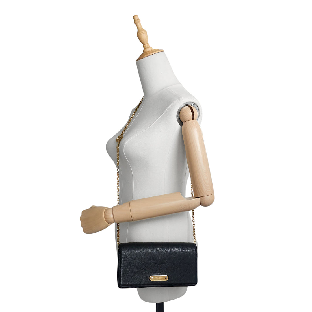 Lily Empreinte Leather Wallet on Chain