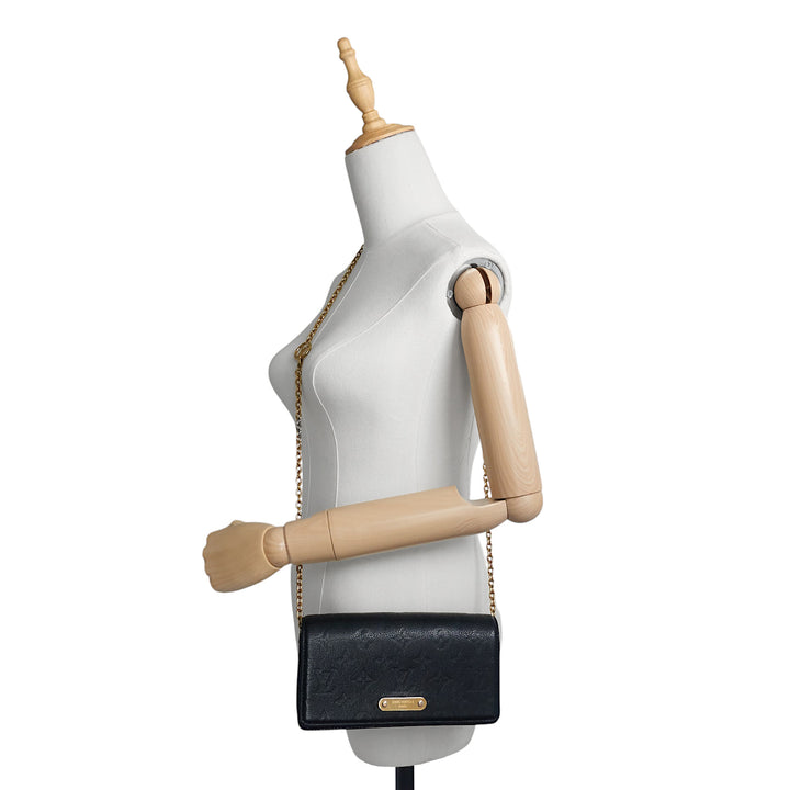 Lily Empreinte Leather Wallet on Chain