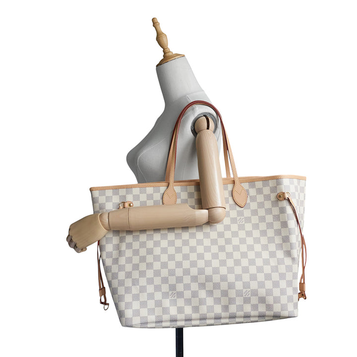 Neverfull GM Damier Azur Canvas Tote Bag with Pouch