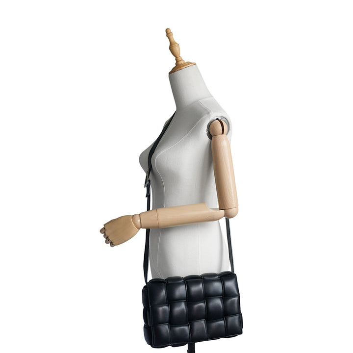 Padded Cassette Maxi Intreccio Nappa Leather Crossbody Bag