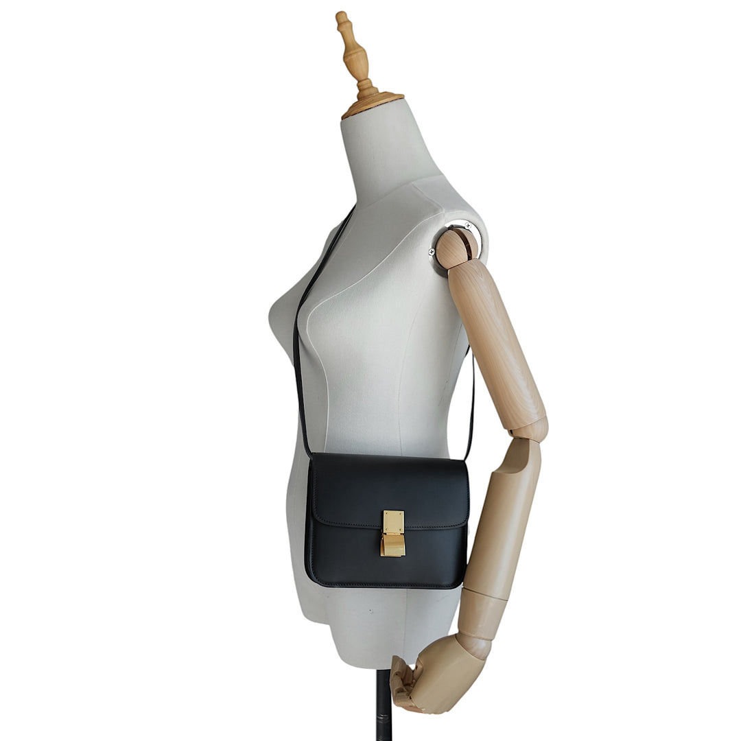 Classic Box Flap Teen Calfskin Leather Bag