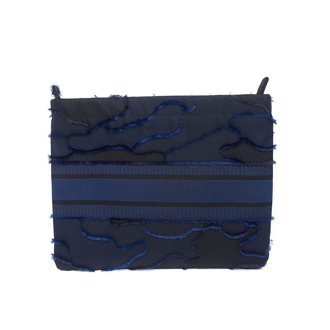 Camouflage Canvas Embroidered DiorDouble Zip Pouch