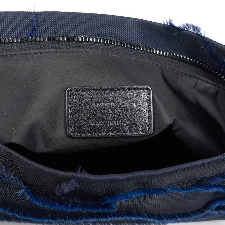 Camouflage Canvas Embroidered DiorDouble Zip Pouch