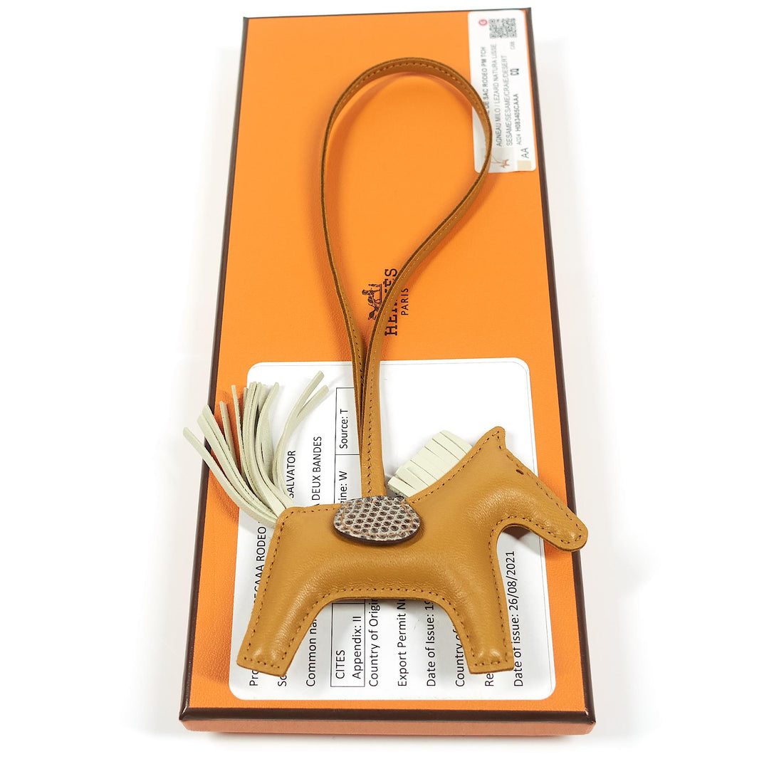 Rodeo Milo Touch PM Grigri Lambskin Lizard Bag Charm