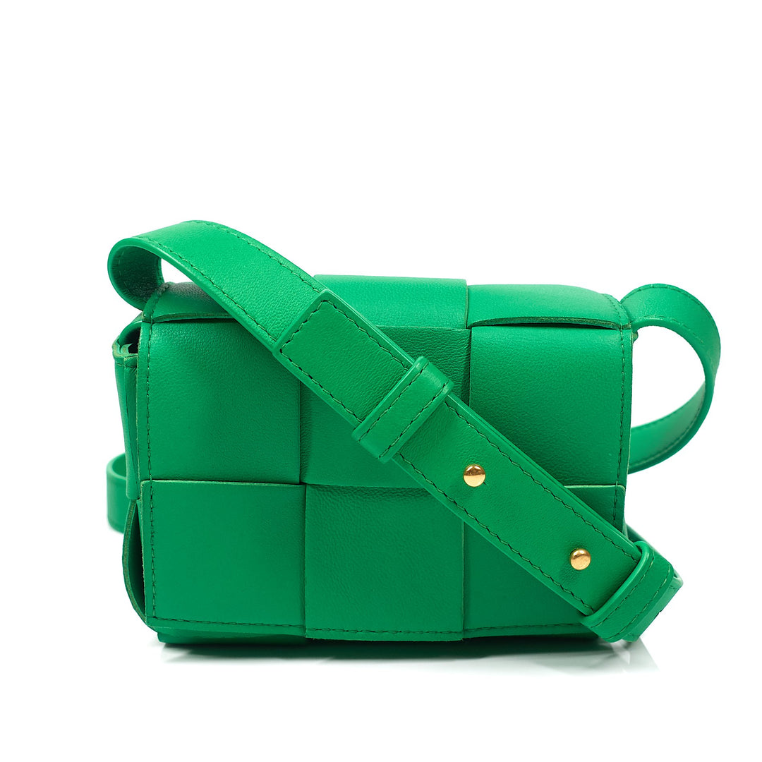 Cassette Candy Mini Intrecciato Leather Crossbody Bag