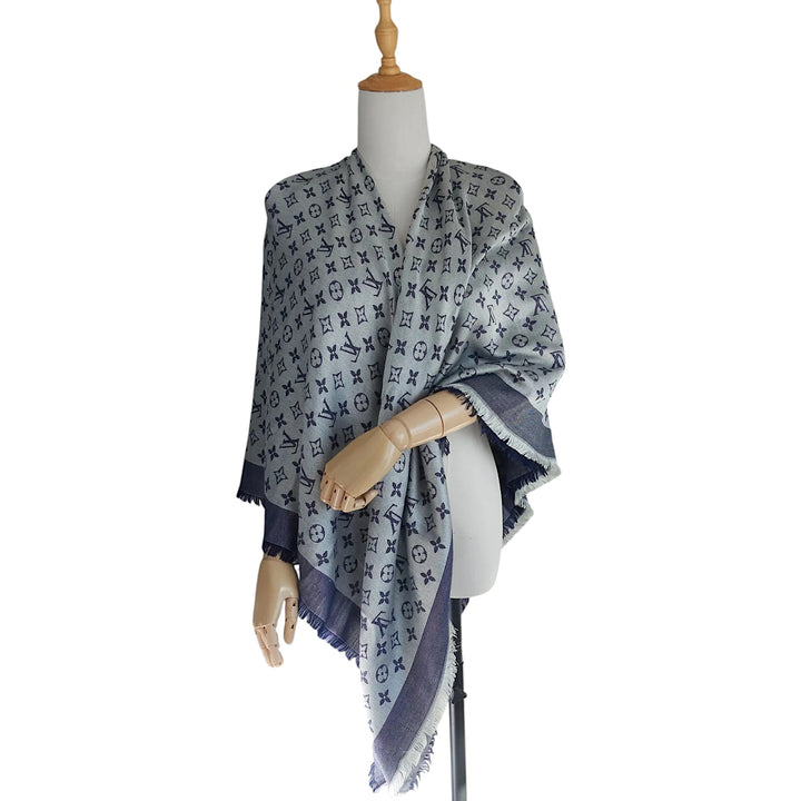 Monogram Denim Jacquard Shawl