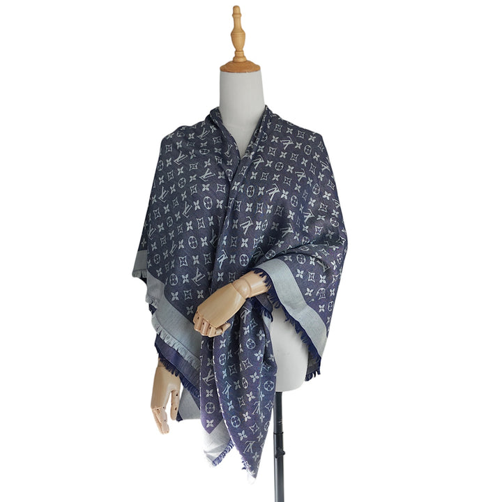 Monogram Denim Jacquard Shawl