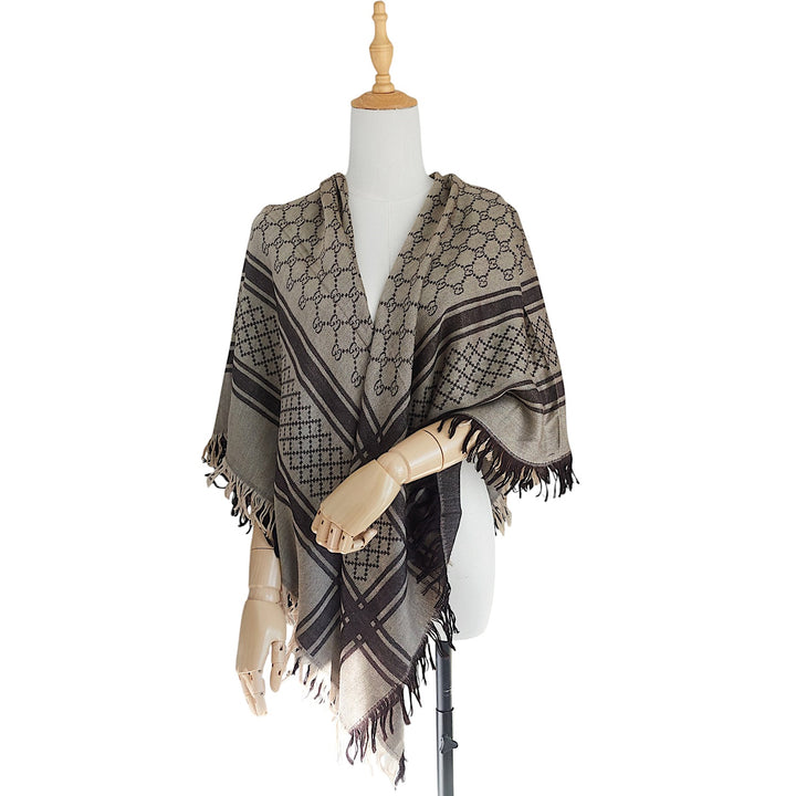 Monogram Diamante Plaid Scarf