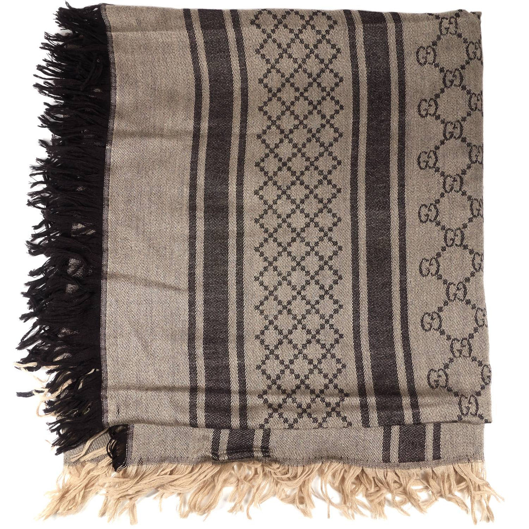 Monogram Diamante Plaid Scarf