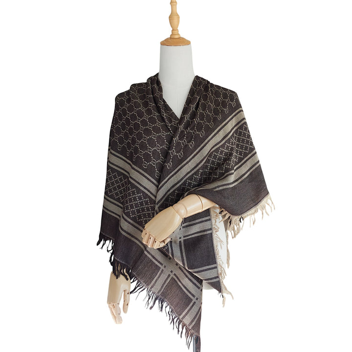 Monogram Diamante Plaid Scarf