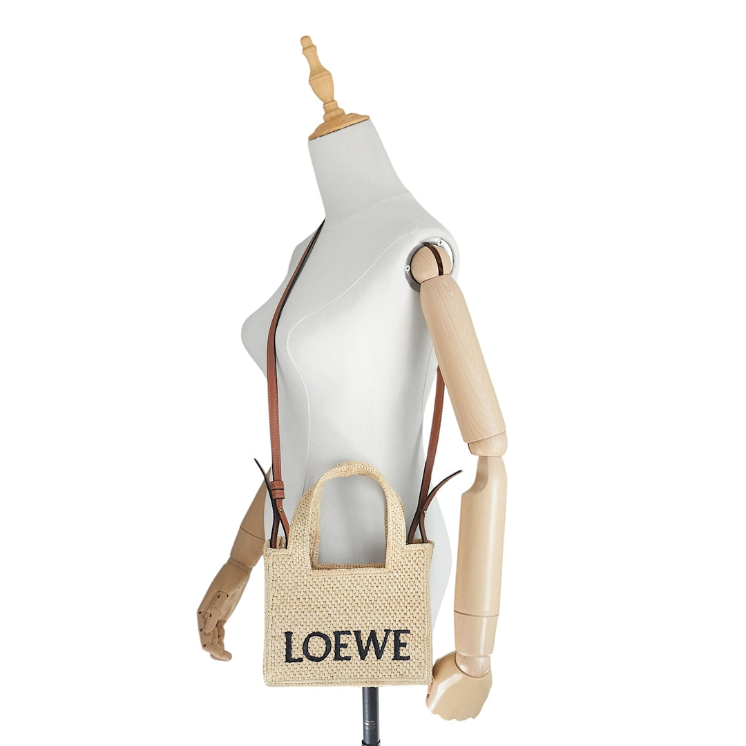 Loewe X Paula's Ibiza Small Raffia Font Tote Bag