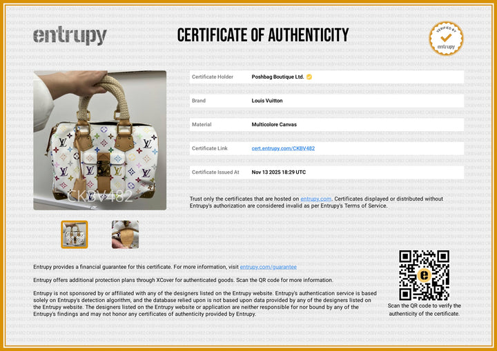 Multicolour Monogram Canvas Speedy 30 in White