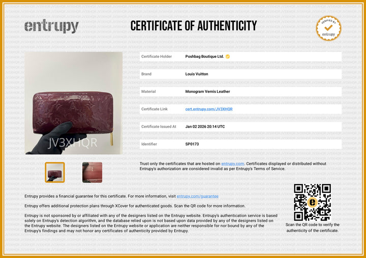 Patent Vernis Burgundy Monogram Wallet