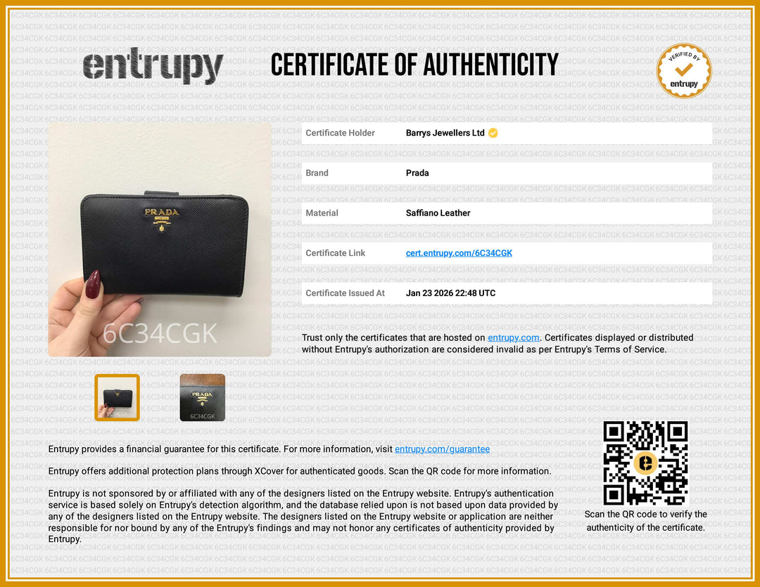 Black Saffiano Leather Compact Wallet