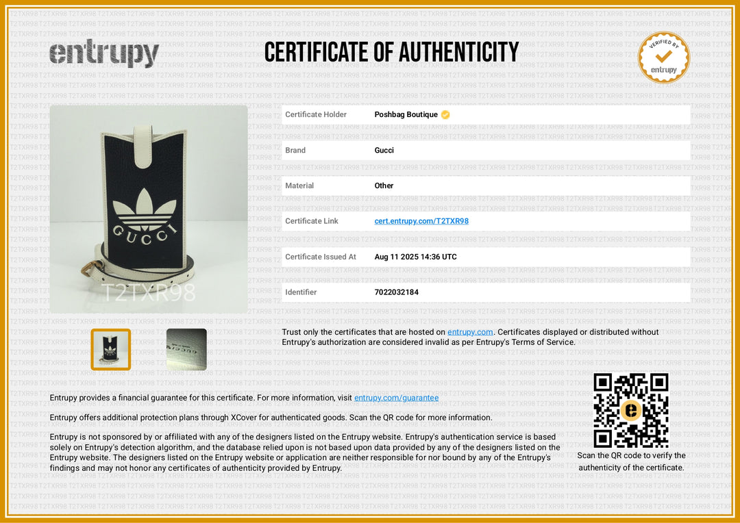 Gucci x Adidas Trefoil Embossed Leather Phone Bag