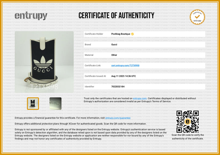 Gucci x Adidas Trefoil Embossed Leather Phone Bag