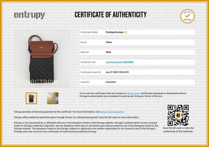 Triomphe Canvas and Calfskin Phone Pouch