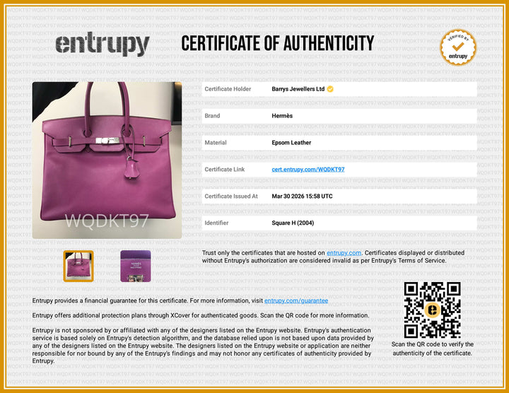 Birkin 35 Cyclamen Courcheval Leather with Palladium Hardware