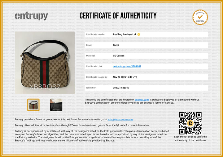 Sherry Line GG Canvas Web Hobo Shoulder Bag