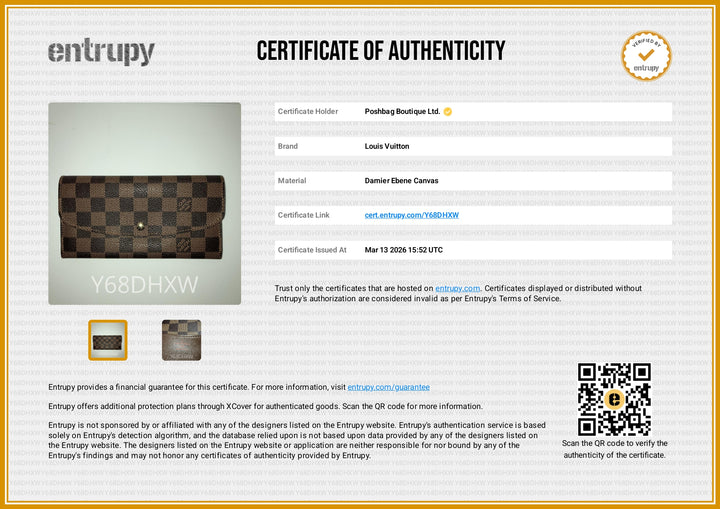 Emilie Damier Ebene Canvas Wallet