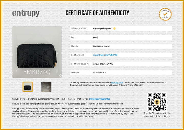 Guccissima Leather Zip Around Card Case