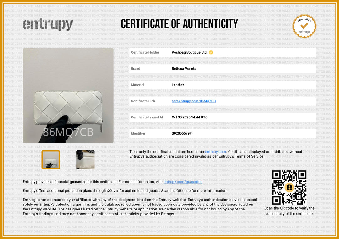 Intreccio Leather Clutch Wallet in White