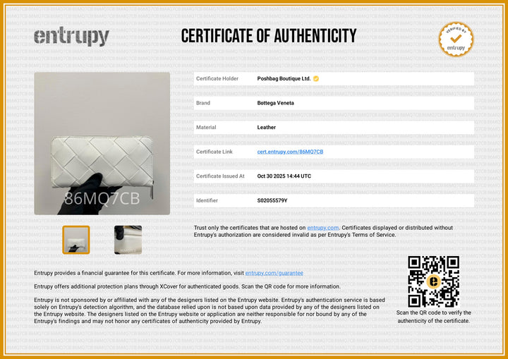 Intreccio Leather Clutch Wallet in White