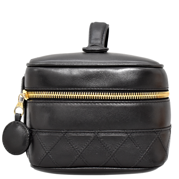 Vintage Black Leather Vanity Case