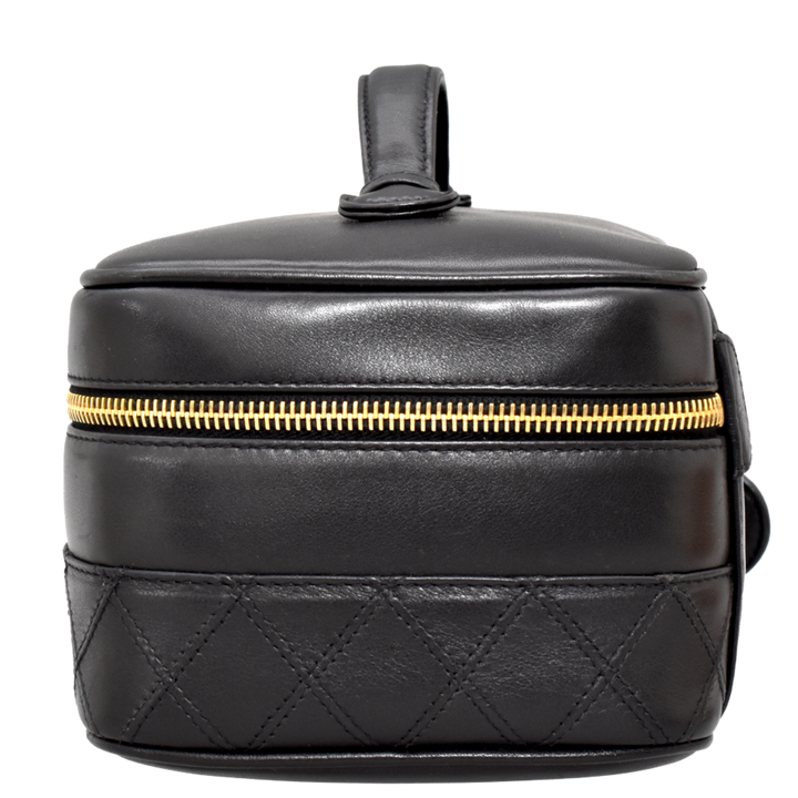 Vintage Black Leather Vanity Case