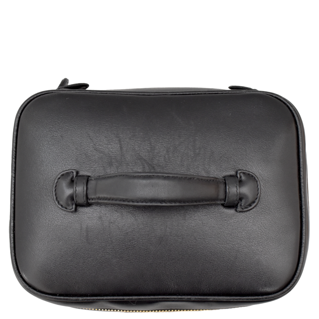 Vintage Black Leather Vanity Case