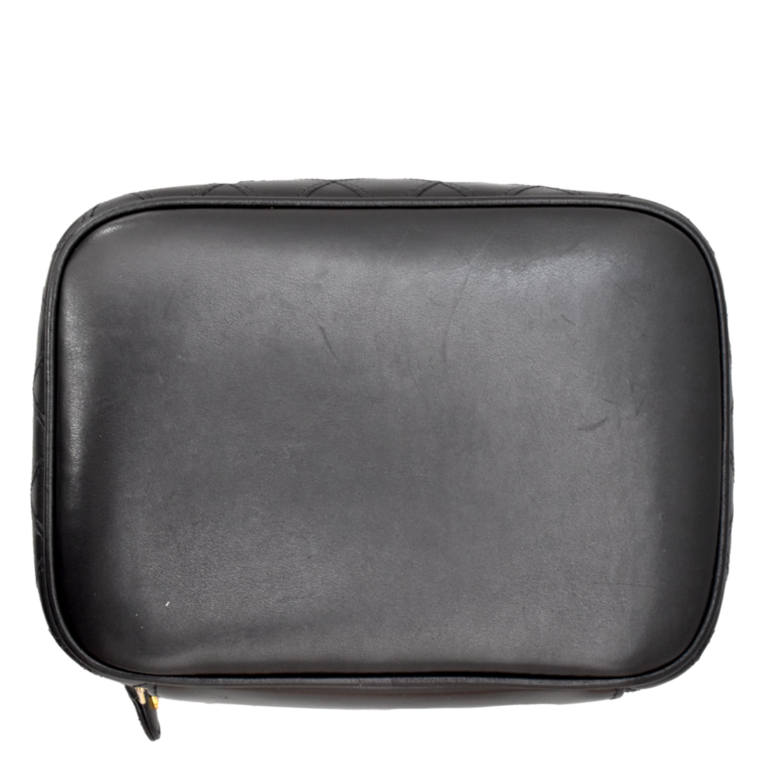 Vintage Black Leather Vanity Case