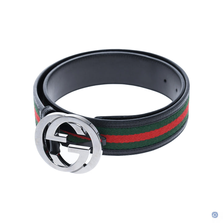 Web Belt with Interlocking GG Logo