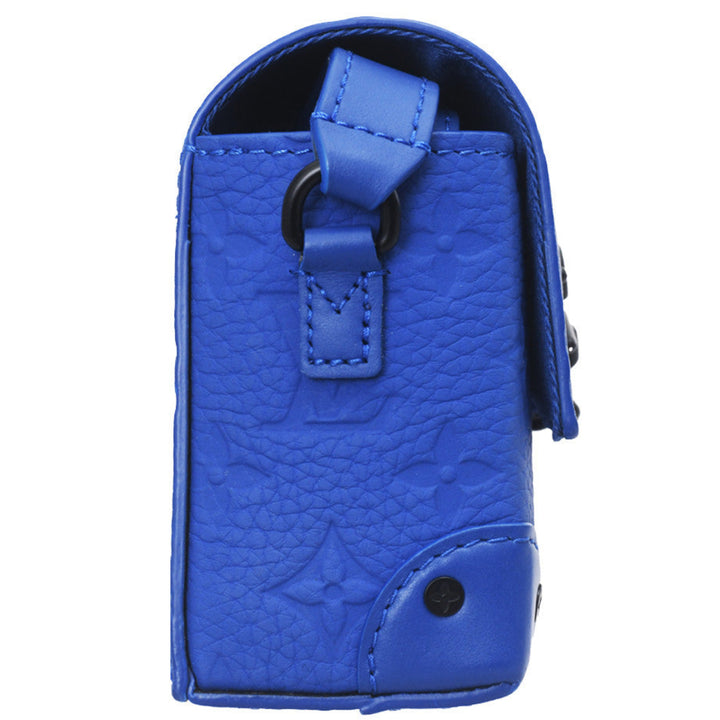 Steamer Wearable Wallet in Empreinte Blue Leather