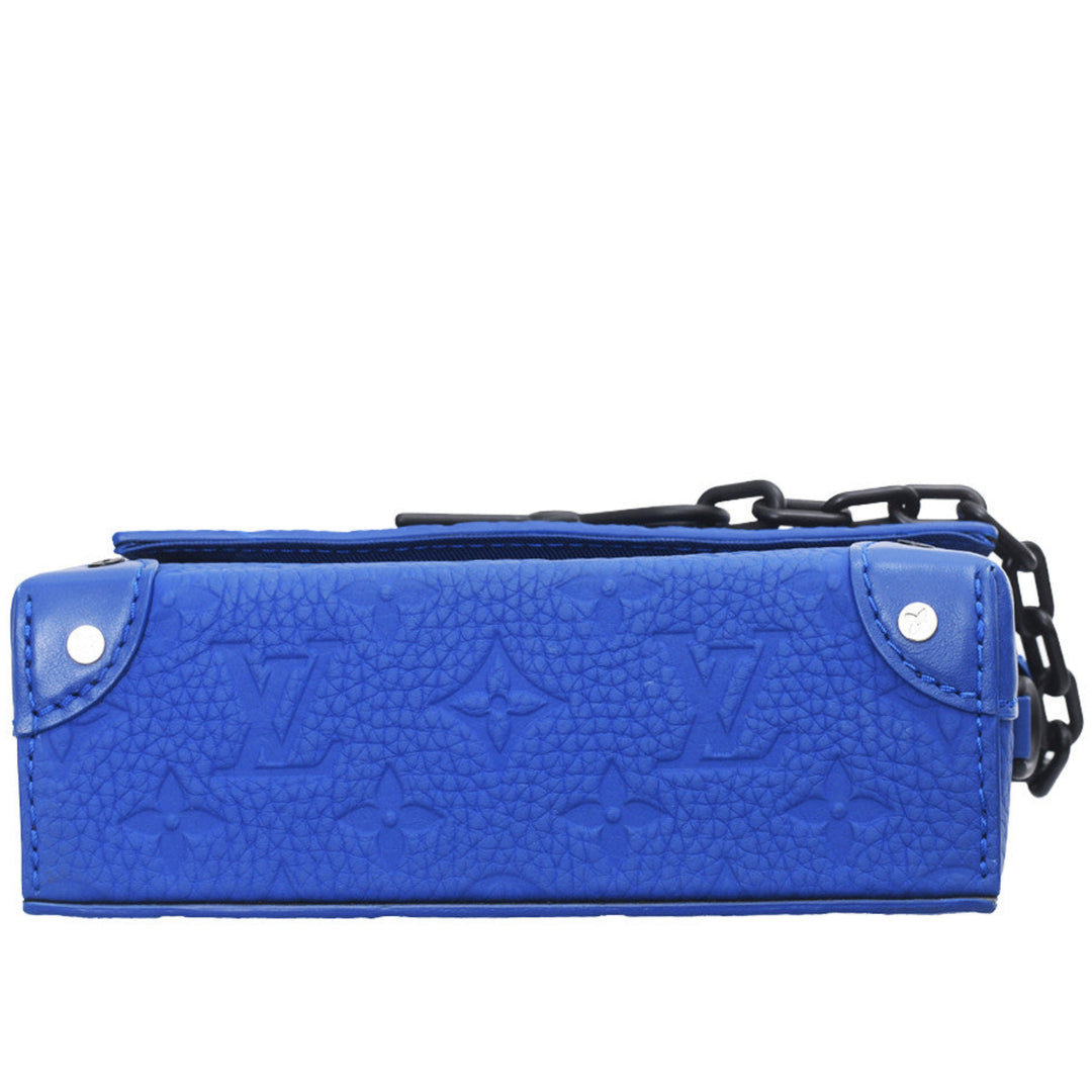 Steamer Wearable Wallet in Empreinte Blue Leather
