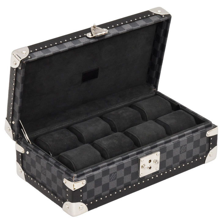 8 Montre Trunk Watch Case in Damier Graphite